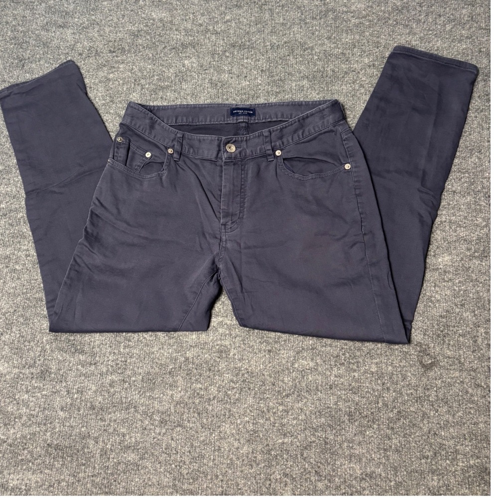 Proper Cloth Mens 5-Pocket Pants 32x27‎ Navy Tessuti di Sondrio Stretch Twill